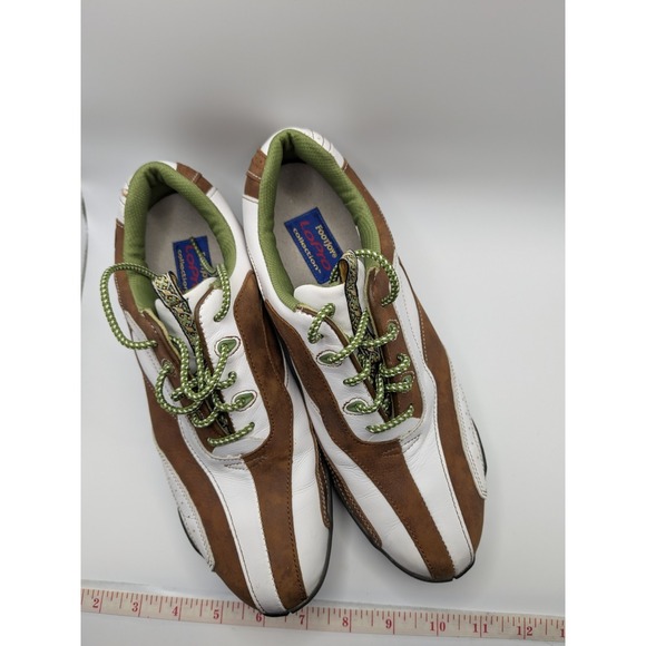 FootJoy Women's LoPro Golf Shoes US 8 M 97114 Soft Spike White Brown Lime Green - Picture 3 of 12